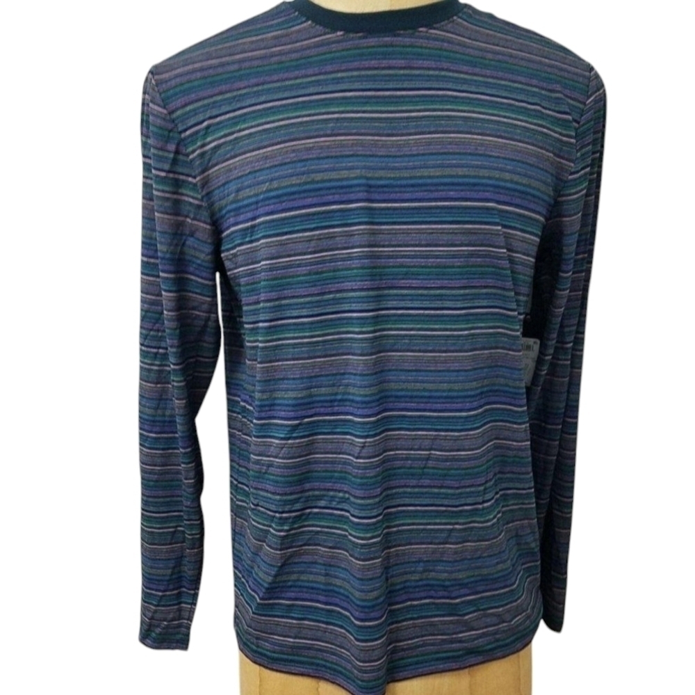 MEN'S GUESS Multi-Color Long Sleeve Shirt. Medium